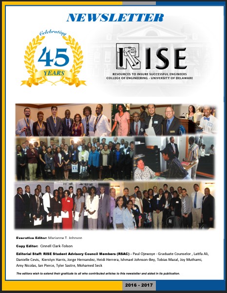 Front page of the RISE 2017 newsletter