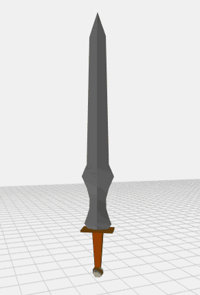 spinning sword 3D model generated with Infiniforge.